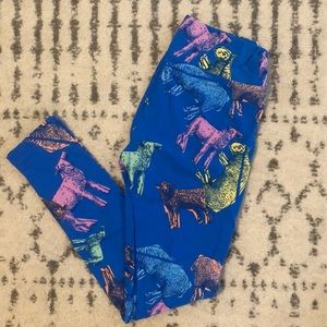 LuLaRoe Leggings Blue Sheep/Lamb New